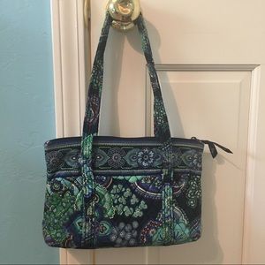 💚 VERA BRADLEY green blue purple small tote purse